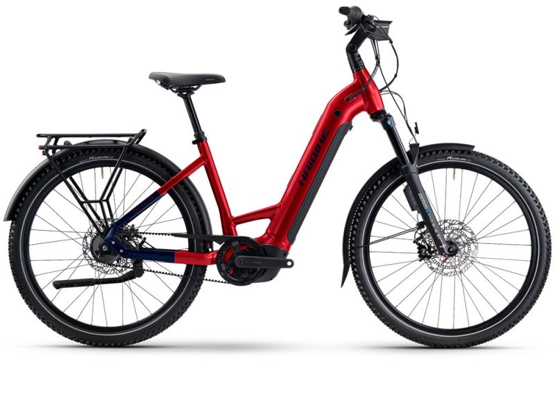 Haibike Trekking 9 ABS Low E-Bike (27,5" | 800Wh | dynamitrot / blau)-50cm