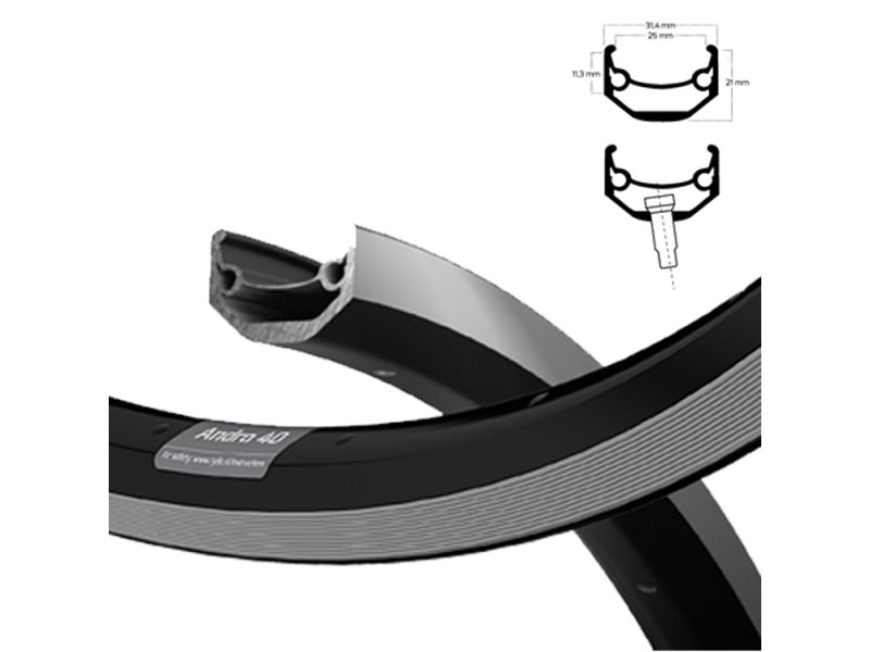 Ryde ANDRA 40 25-584 Felge (32 Loch | VL 8.5 mm | (schwarz)