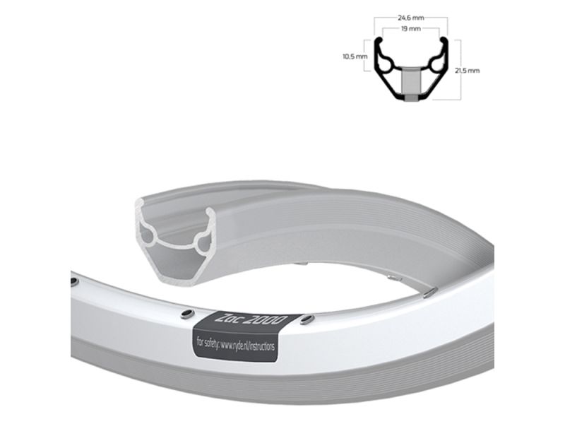 Ryde ZAC 2000 19-559 Felge (36 Loch | VL 8.5 mm | (silber)