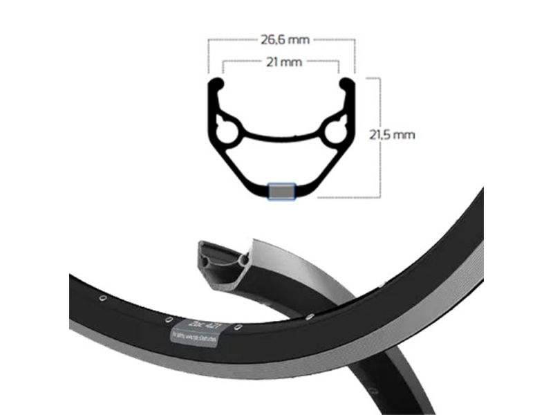 Ryde ZAC 421 21-622 Felge (36 Loch | VL 8.5 mm | schwarz)