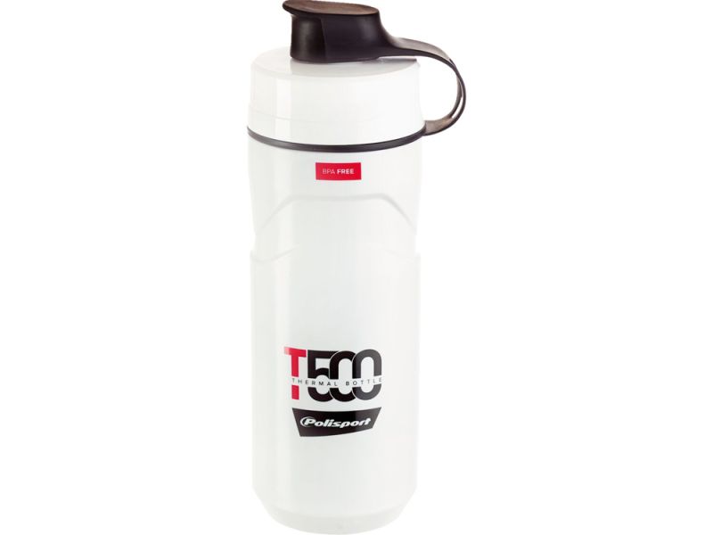 Polisport T500 Thermo Trinkflasche (weiß / rot)
