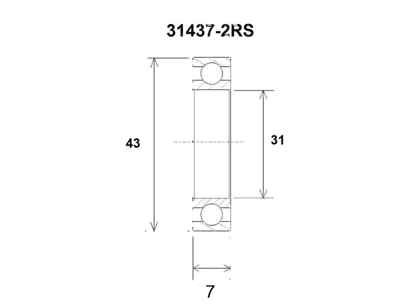 Black Bearing B3 Lager (31x43x7mm)