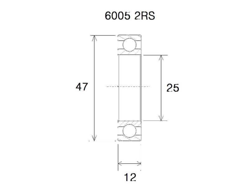 Black Bearing B3 Lager (25x47x12mm)