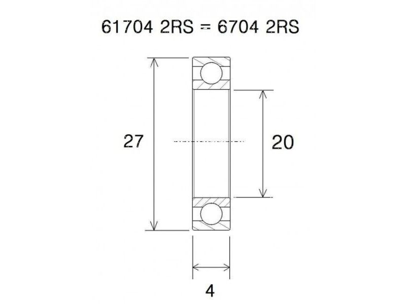 Black Bearing B3 Lager (20x27x4mm)