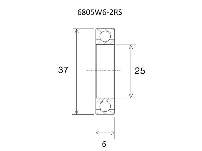 Black Bearing B3 Lager (25x37x6mm)