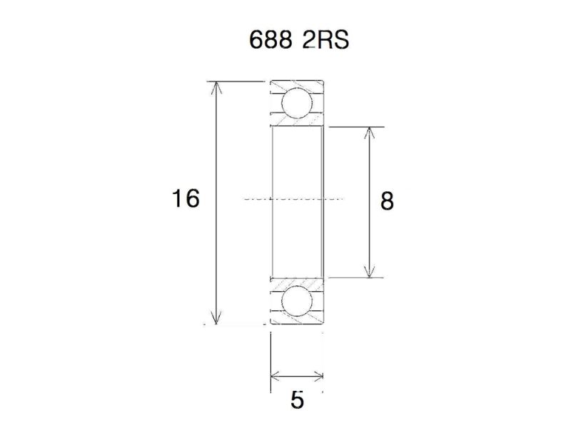 Black Bearing B3 Lager (8x16x5mm)