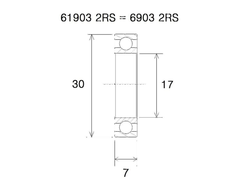 Black Bearing B3 Lager (17x30x7mm)