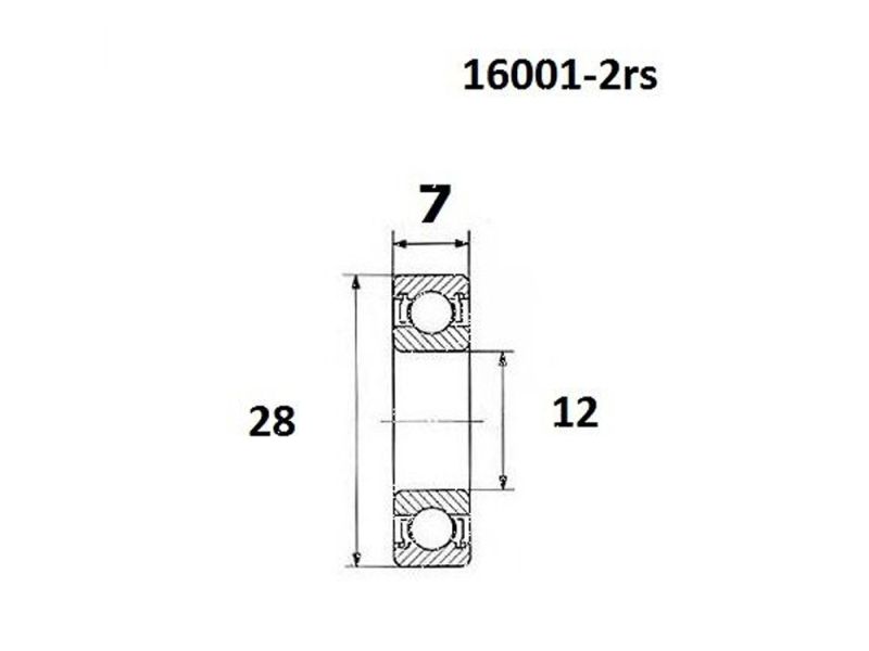 Black Bearing B5 Lager (12x28x7mm)