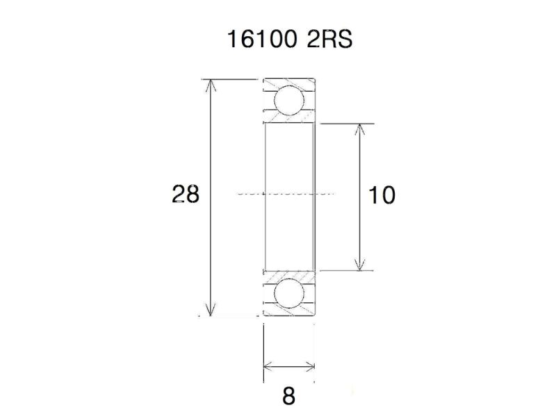 Black Bearing B5 Lager (10x28x8mm)