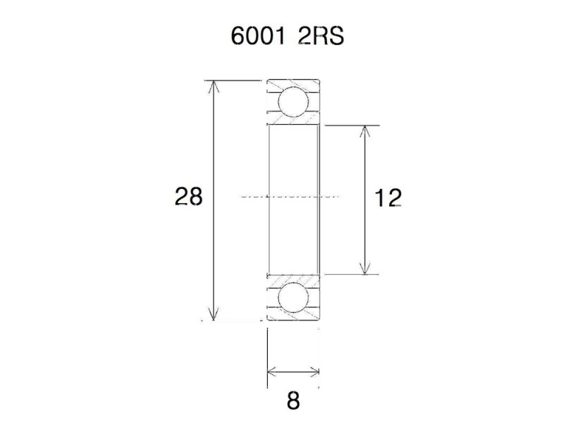 Black Bearing B5 Lager (12x28x8mm)