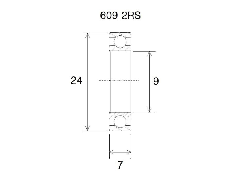 Black Bearing B5 Lager (9x24x7mm)