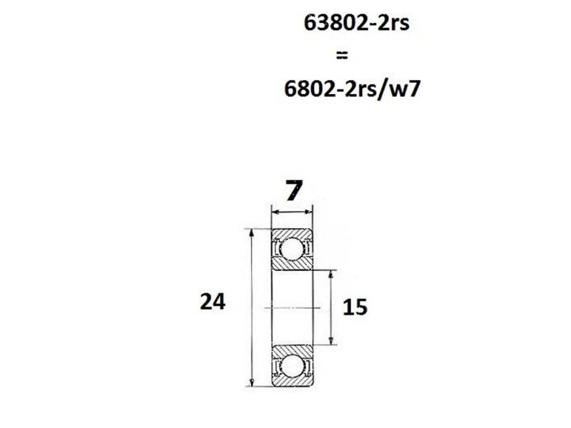 Black Bearing B5 Lager (15x24x7mm)