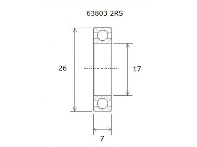 Black Bearing B5 Lager (17x26x7mm)