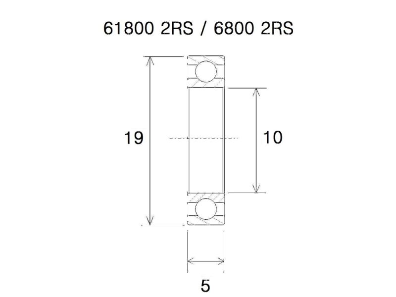 Black Bearing B5 Lager (10x19x5mm)