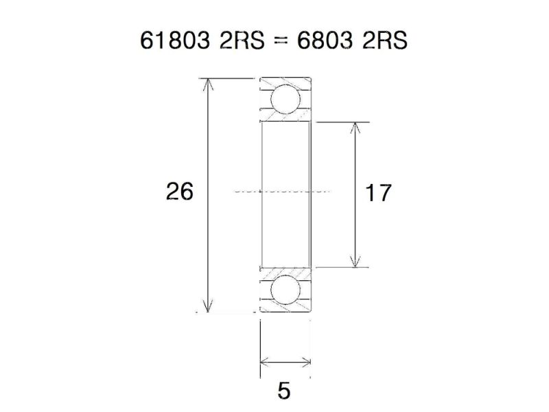 Black Bearing B5 Lager (17x26x5mm)