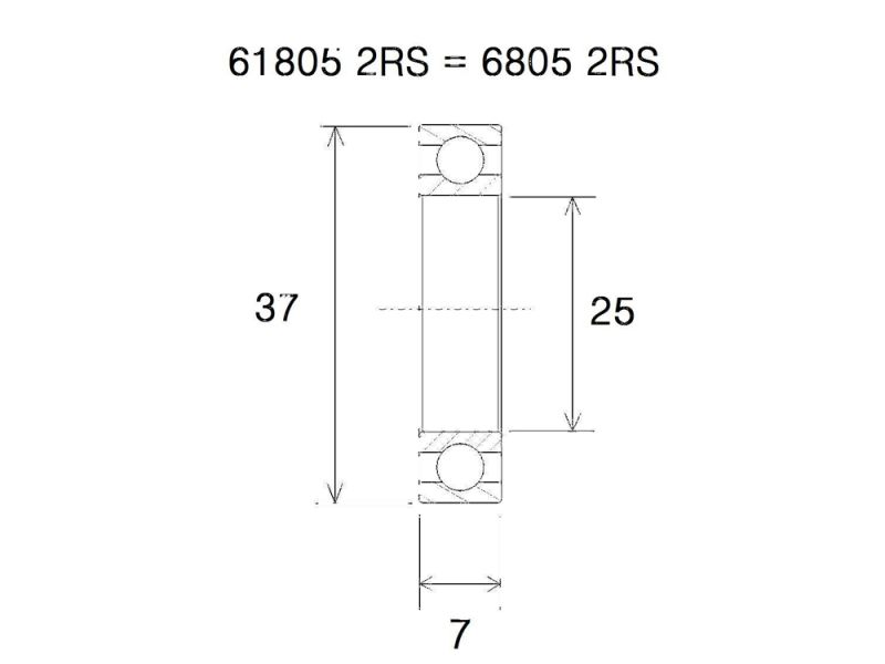 Black Bearing B5 Lager (25x37x7mm)
