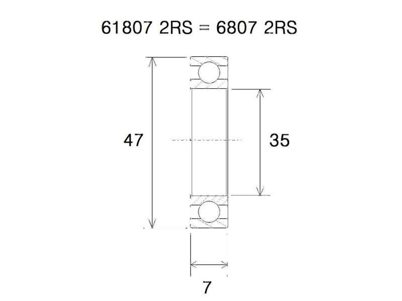 Black Bearing B5 Lager (35x47x7mm)