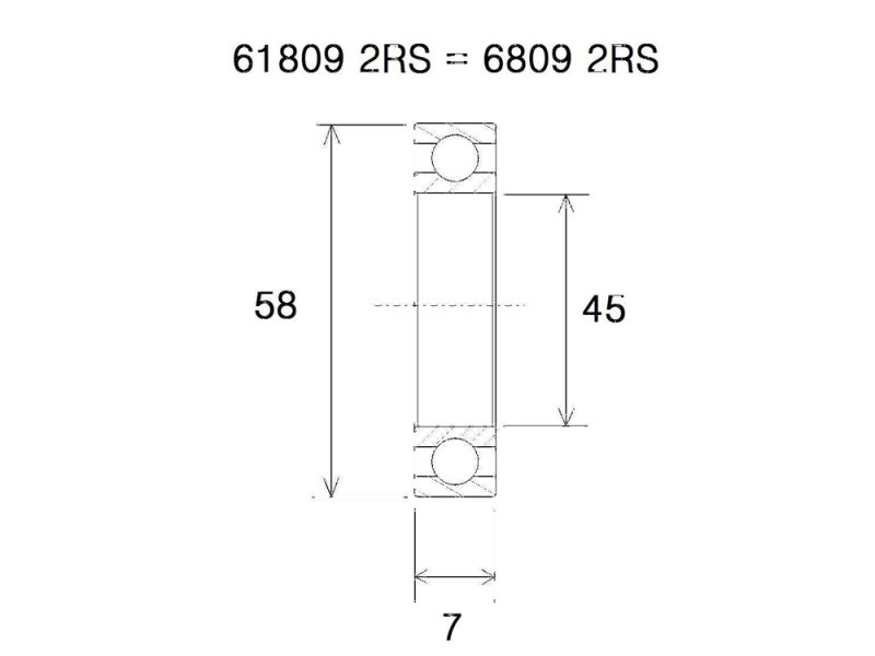 Black Bearing B5 Lager (45x58x7mm)
