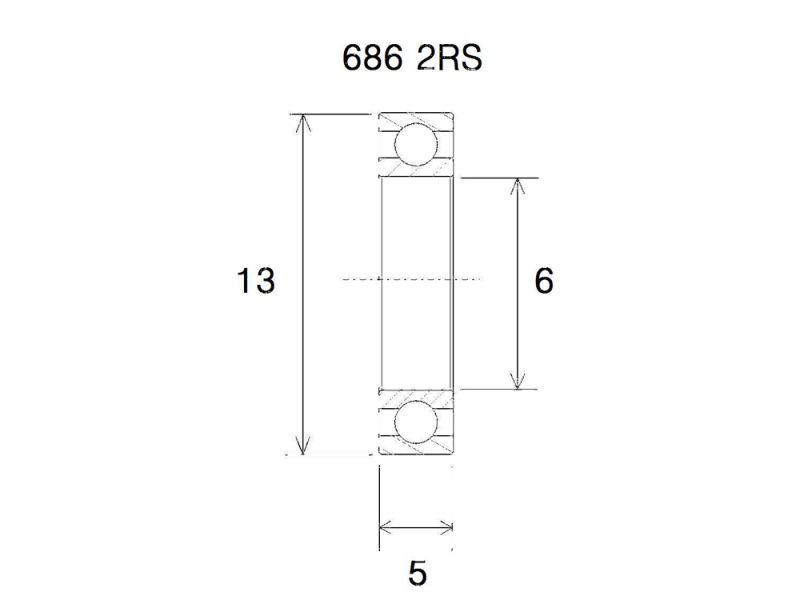 Black Bearing B5 Lager (6x13x5mm)