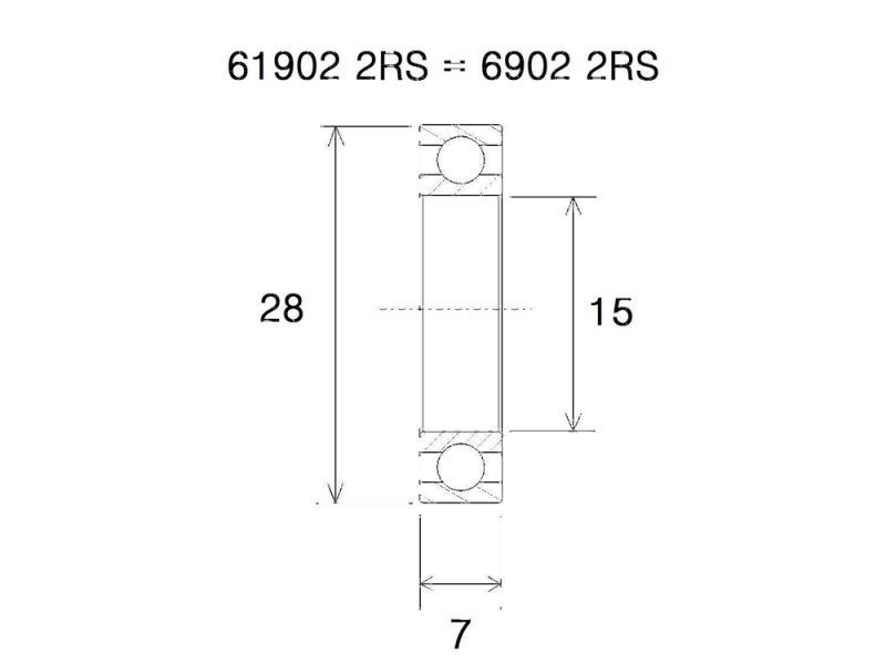 Black Bearing B5 Lager (15x28x7mm)