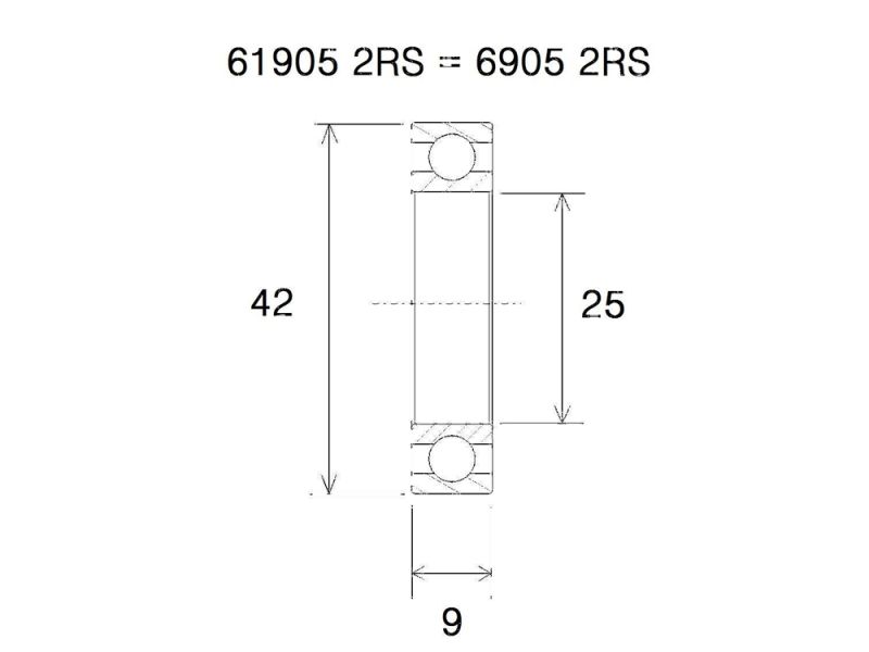 Black Bearing B5 Lager (25x42x9mm)
