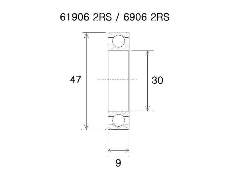 Black Bearing B5 Lager (30x47x9mm)