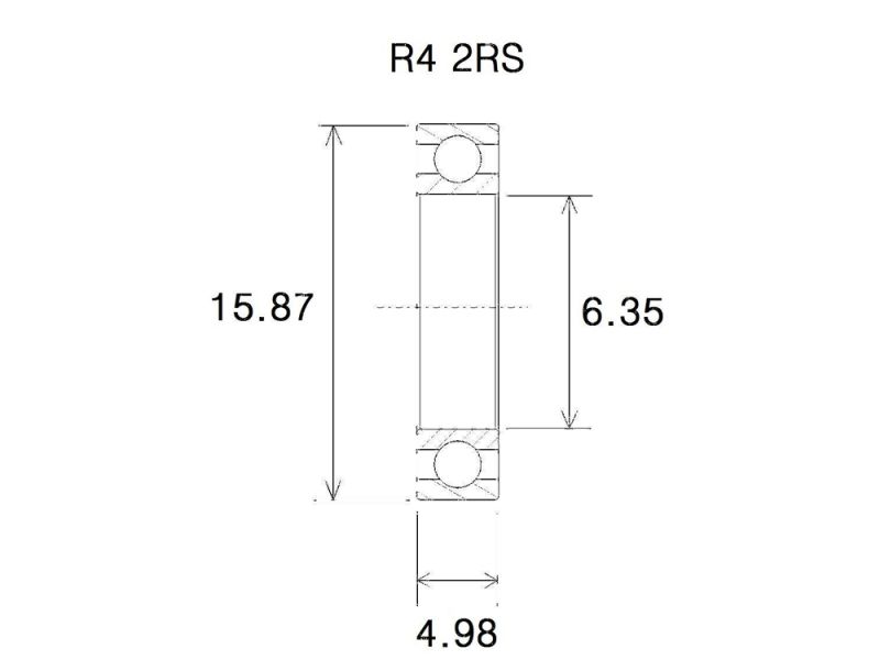 Black Bearing B5 Lager (6.35x15.88x4.98mm)