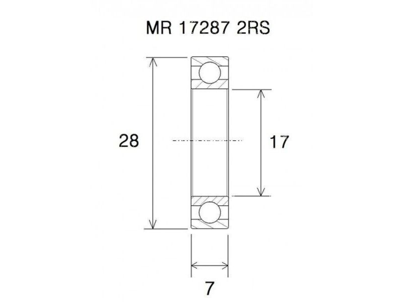 Black Bearing B5 Lager (17x28x7mm)