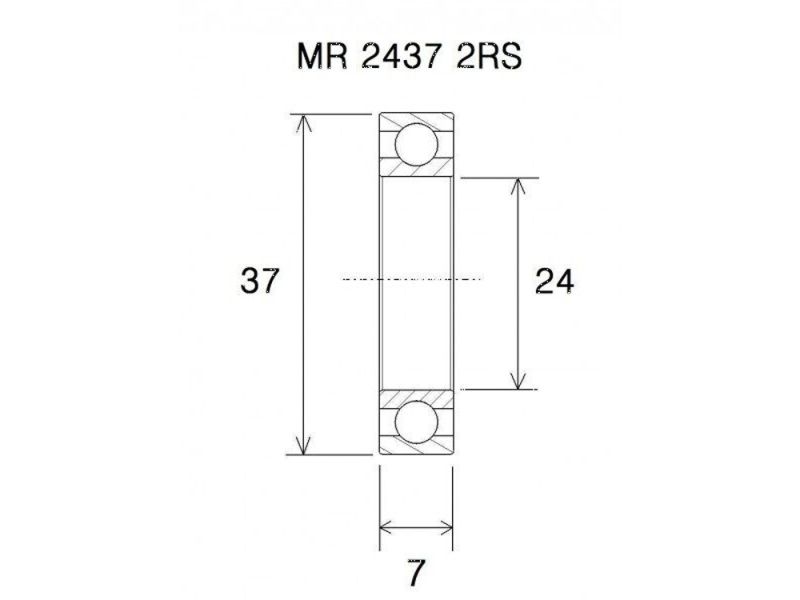 Black Bearing B5 Lager (24x37x7mm)