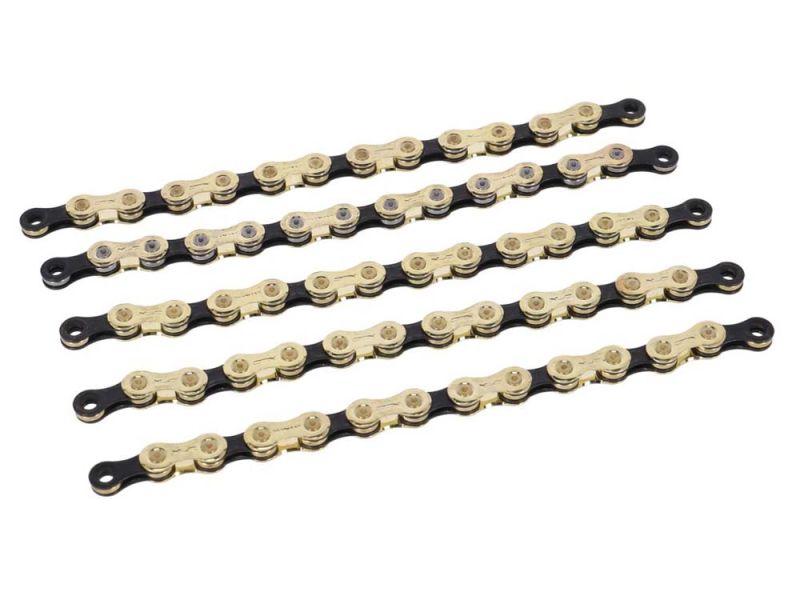 XLC CC-C08 Fahrradkette (1/2 x 11/128 | 114 Glieder | 10-fach | gold/schwarz)