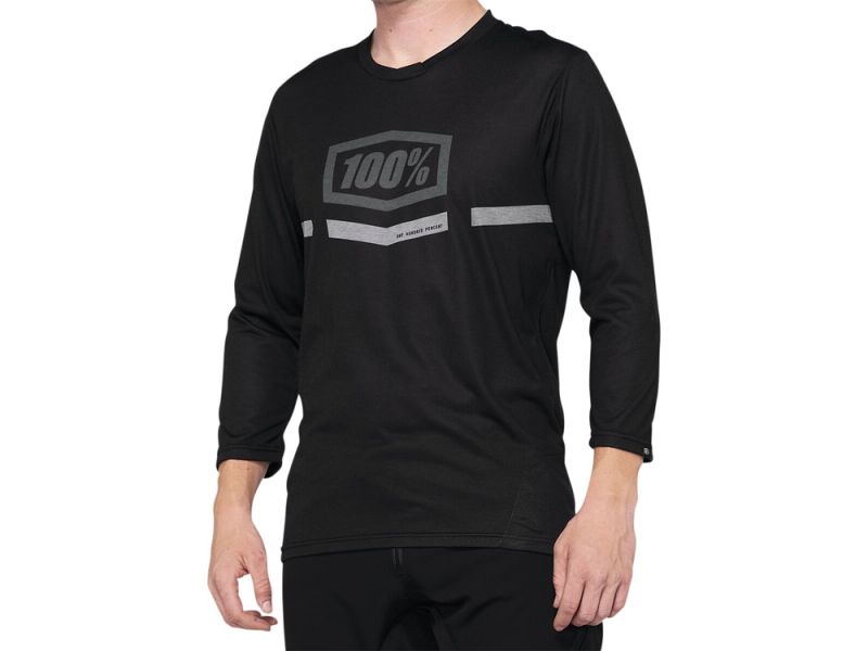 100% MTB Airmatic 3/4 Fahrradtrikot Herren (schwarz)-XL