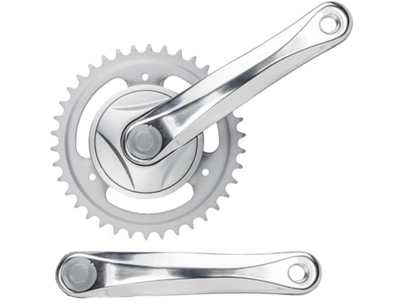 Messingschlager Kurbelsatz (170mm mit Disk | 38 Zähne | silber)