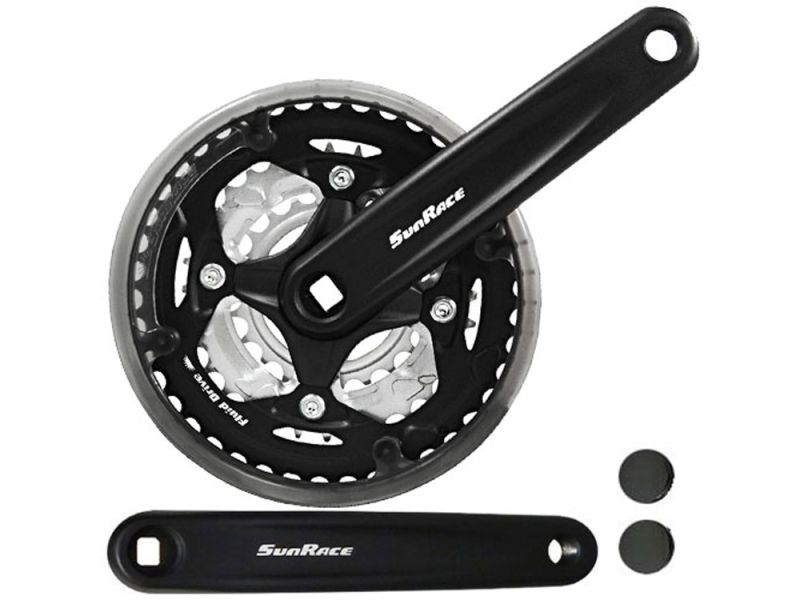 SunRace FCM500 Kurbelsatz (170mm Alu | 24-34-42 | schwarz)