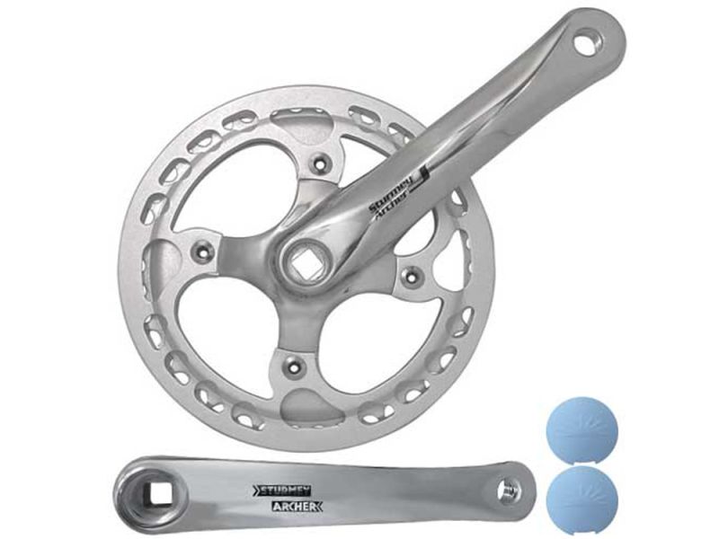 SunRace FCS722 Kurbelsatz (42 Zähne | 170mm | mit Kettenschutz | silber)