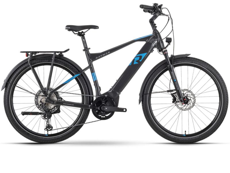 Raymon TourRay E 8.0 High | Trekking E-Bike | 27,5" | 630Wh Yamaha PW-X3 | black / new blue / grey matt
