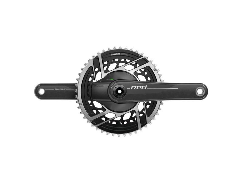 SRAM Red AXS E1 Powermeter Kettenradgarnitur (46/33 Zähne | 160mm | DUB | DM | Aero | schwarz)
