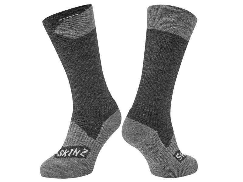 SealSkinz Raynham Socken (schwarz / grau)-XL