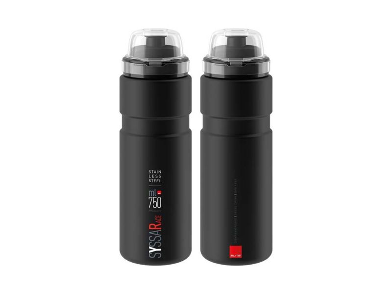Elite Syssa Race Trinkflasche (750ml | schwarz matt | Edelstahl)