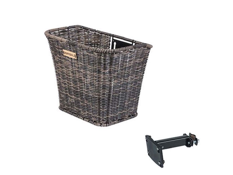 Basil BREMEN RATTAN LOOK FM Vorderradkorb (dunkelbraun)