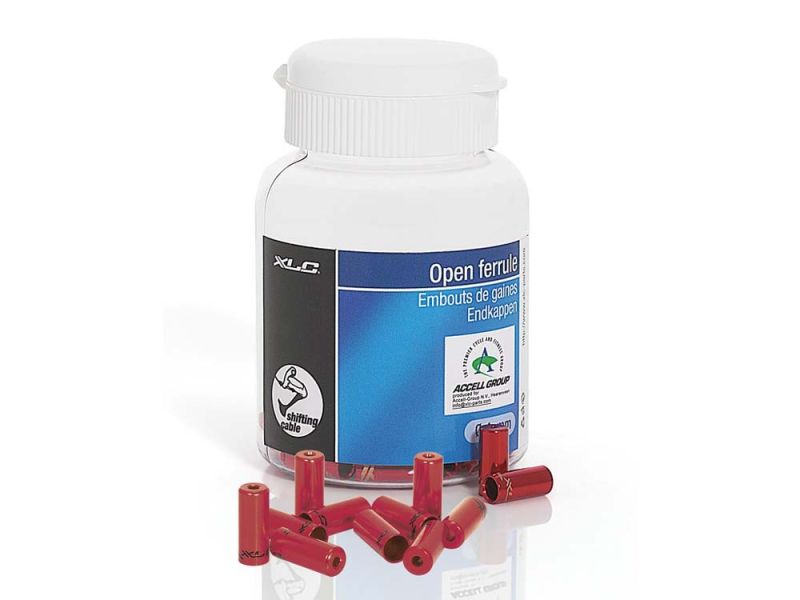 XLC BR-X10 Endkappen für Bremsaußenhülle (rot | Innendurchmesser 5,0mm | 50 Stück)