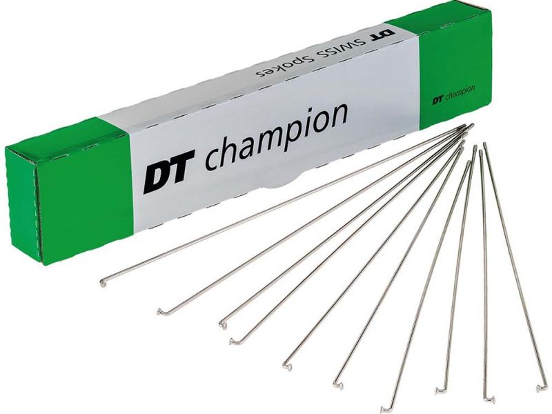 DT Swiss Champion M Speiche (2x256mm | silber | Niro | ohne Nippel | 100 Stück)