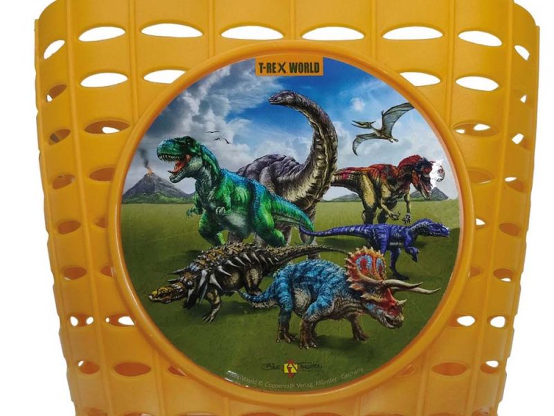 Bike Fashion T-Rex World Fahrradkorb Kinder (gelb)