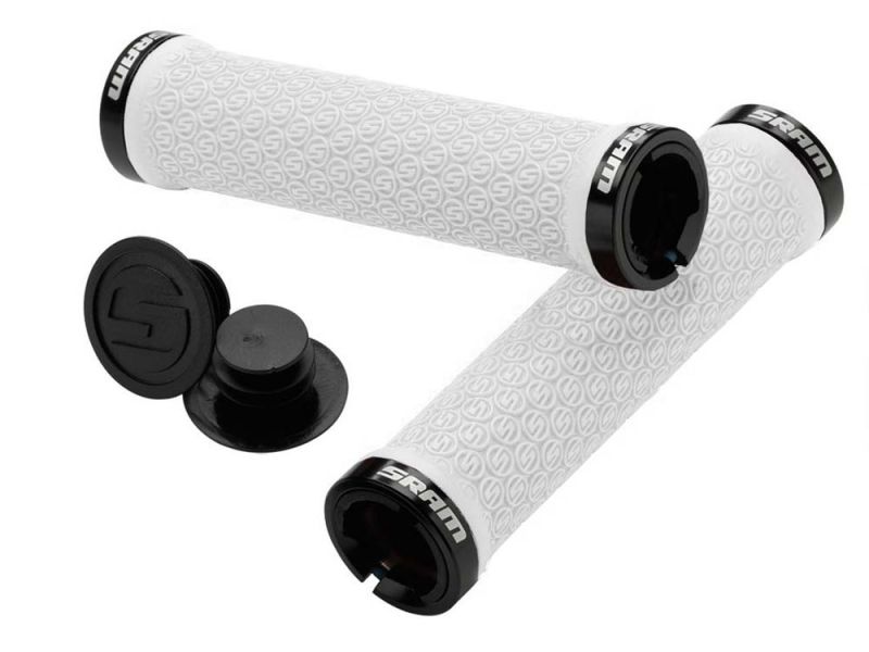 Sram Locking Fahrradgriffe (weiß | mit Double Clamps & End Plugs)