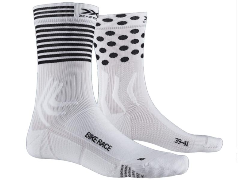 X-Socks Bike Race cycling socks (arctic white / dot stripe)