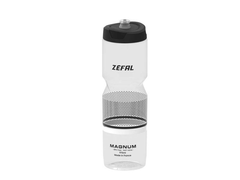 Zéfal Magnum Trinkflasche (975ml | transparent / schwarz)