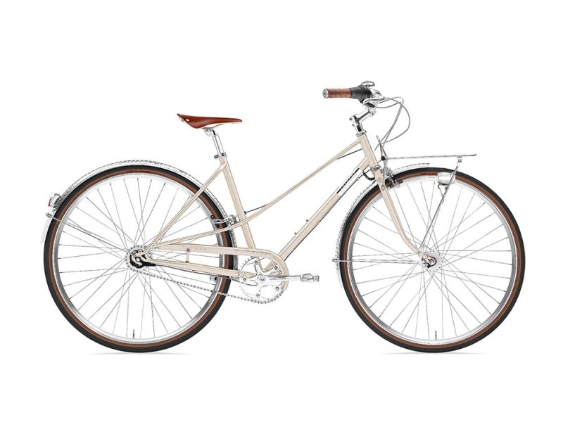 Creme Caferacer Doppio City Fahrrad Damen (28“ | silber champagner)-52 cm