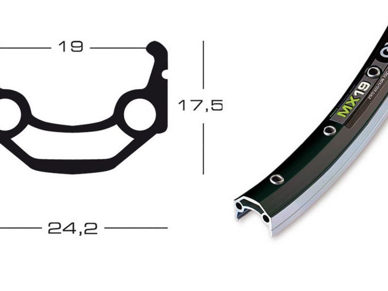 Exal Felge MX 19 28" 622-19 VL 85 mm 36 Loch mit Ösen