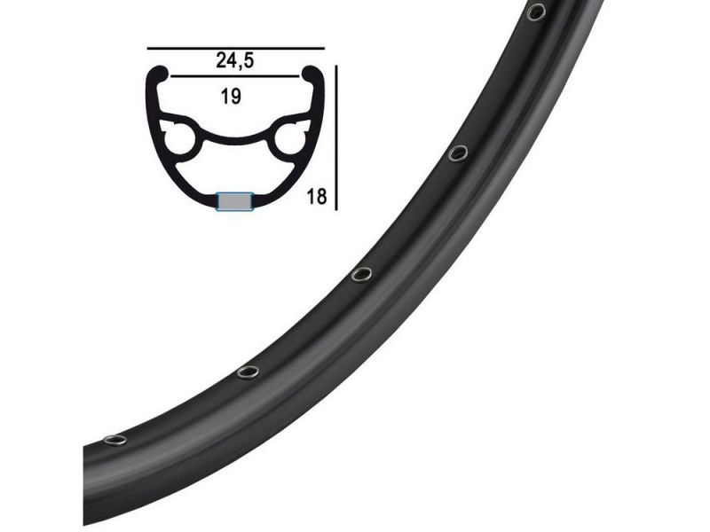 Rigida Felge Rival Disc 27,5" 584-19 VL 85 mm 32 Loch mit Ösen