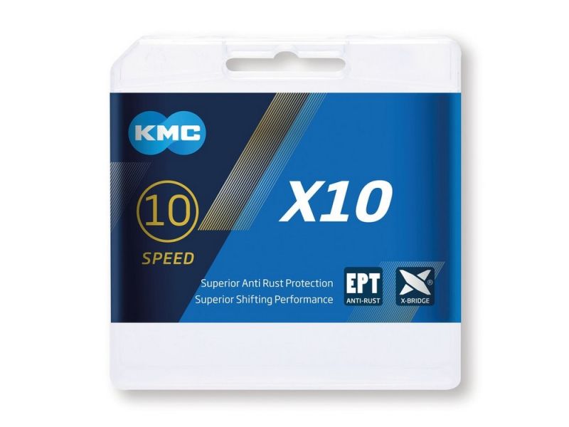 KMC X10 EPT Anti-Rost Schaltungskette (1 / 2" x 11 / 128" | 114 Glieder | 5.88mm | 10f)
