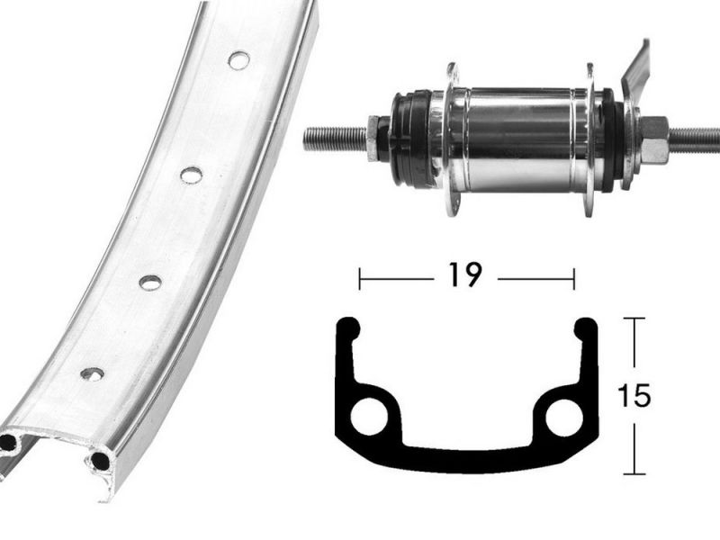Bike-Parts Hinterrad 20x1.75 RB-Nabe Shimano1-Gang 36 L